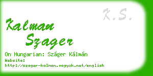 kalman szager business card