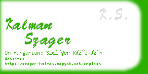 kalman szager business card